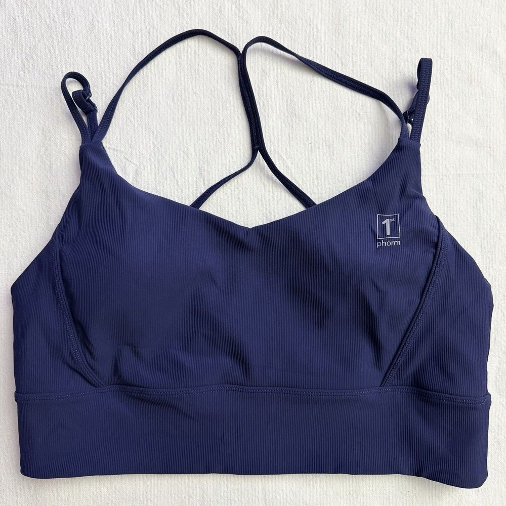 1st Phorm Sports Bra Adult 2XL Blue Strappy Fitness Athletic Gym Womens